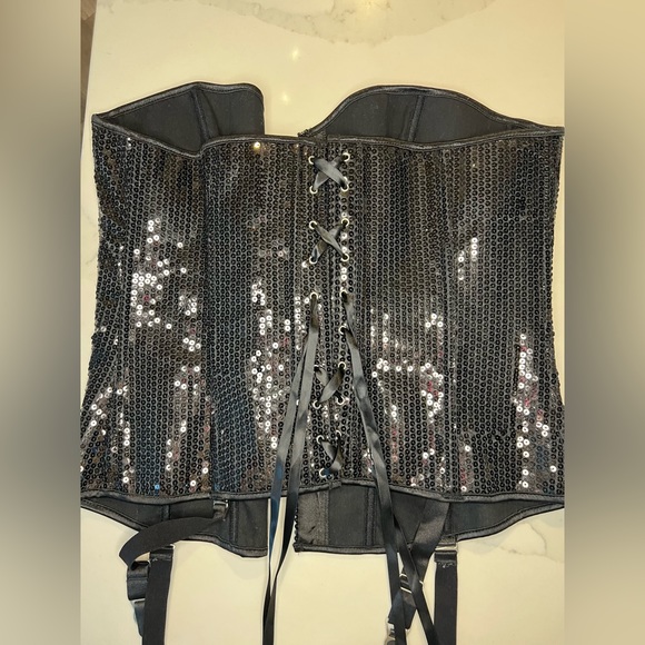 Hips and Curves black sequin corset Sz 18 20 2x - Picture 8 of 10